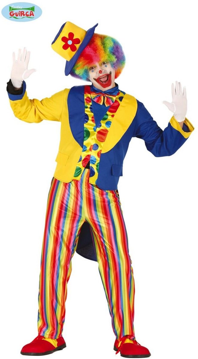 Clown & Nar Kostuum | Lolbroek Paljas Circus Komiek | Man | Maat 52-54 | Carnaval kostuum | Verkleedkleding